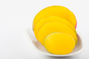 Mango (Mangifera indica) on white background