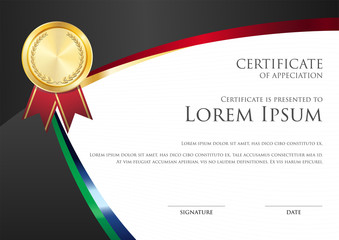 abstract black red green theme certificate card template