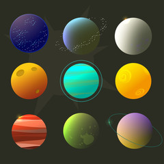 Spase planets for design, fictional planets