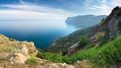 Fototapeta na wymiar Mountain and sea panorama