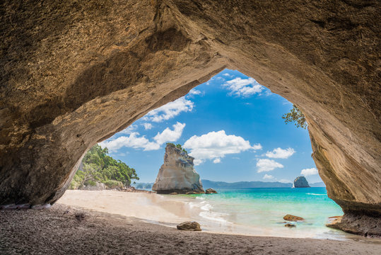 Te Whanganui-A-Hei (Cathedral Cove) Marine Reserve in Coromandel Peninsula North Island, New Zealand.