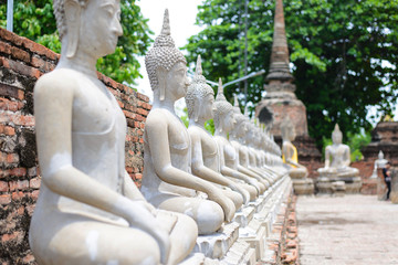Buddha Status at Wat Yai Chaimongkol, Ayutthaya, Thailand
