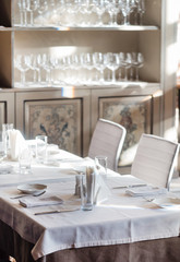 table set for meal