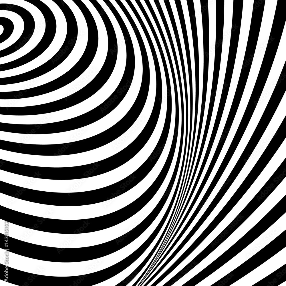 Poster concentric circles forming a spiral. ovals, ellipses pattern