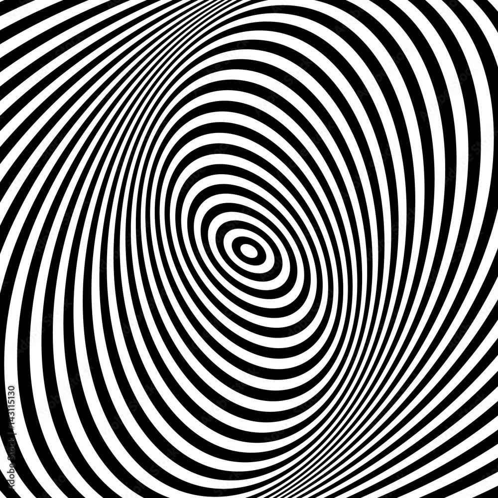 Poster concentric circles forming a spiral. ovals, ellipses pattern