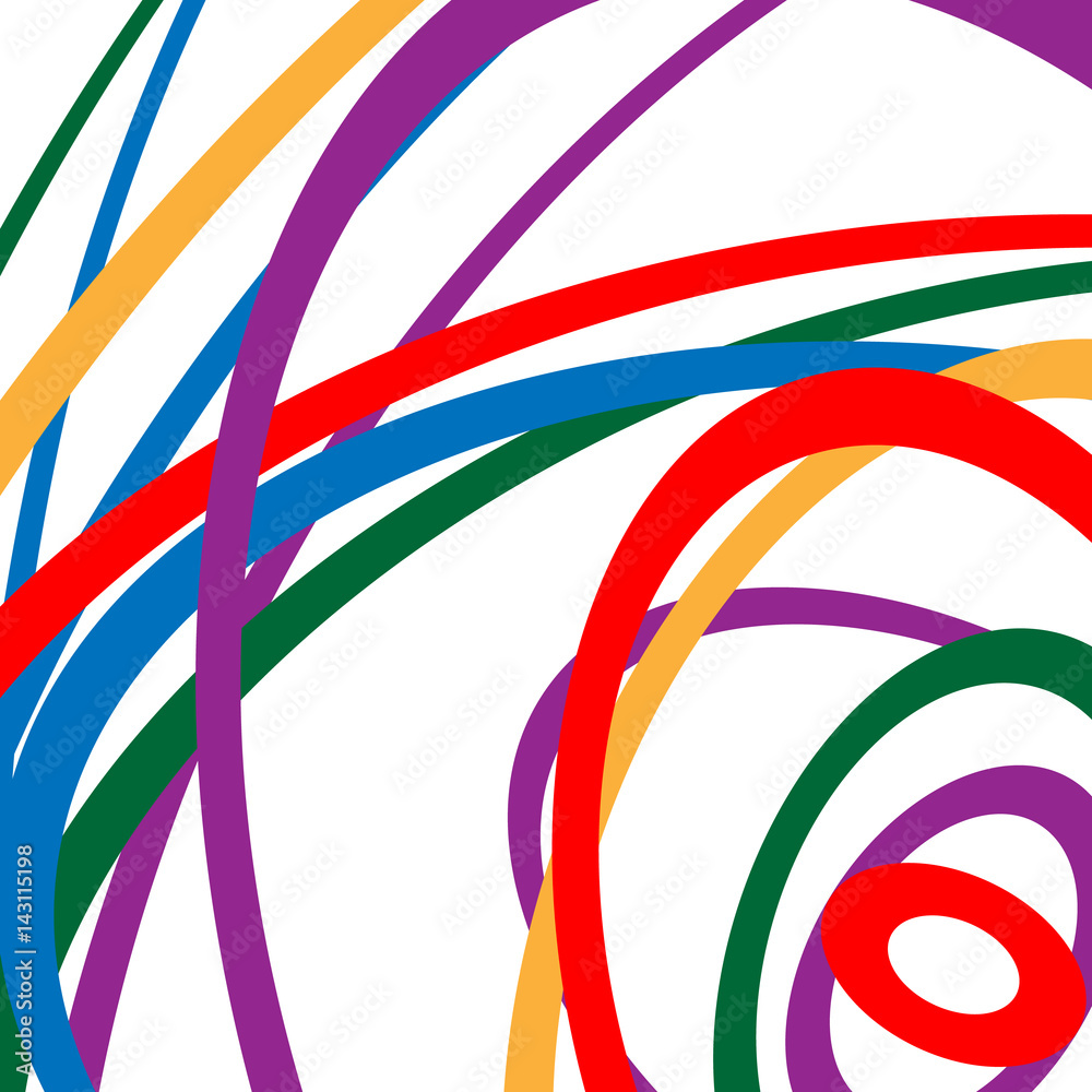 Leinwandbilder circular spirally abstract pattern with colorful ellipses. random circles