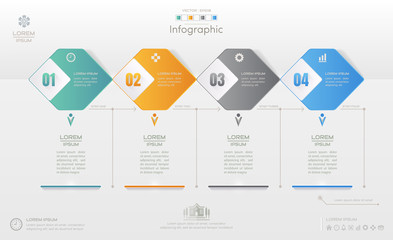 Infographics design template with icons, process diagram, vector eps10 illustration