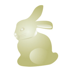 Rabbit made of white chocolate isolated on white background. Vector illustration of tasty sweetness.