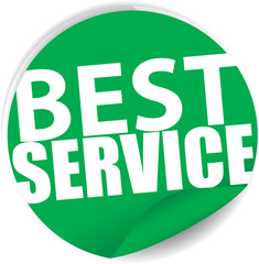 Best service green Label, Sign, stickers and symbol.