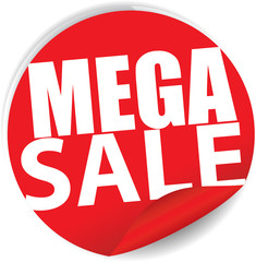 Mega sale red Label, Sign, stickers and symbol.