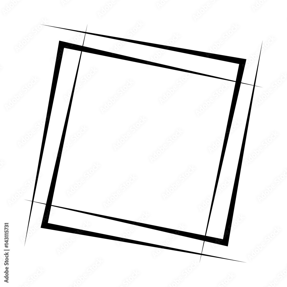 Aufkleber Geometric abstract square element. Intersecting lines forming a square shape
