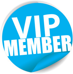 VIP member blue Label, Sign, stickers and symbol.