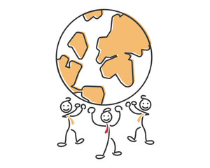 Creative Business Strategy Tips Stickman Illustration Concept - Be Ready For The Global Competition