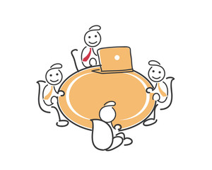 Creative Business Strategy Tips Stickman Illustration Concept - Brainstorm Your Ideas With Your Team