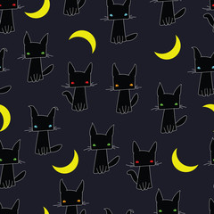 Background black cat and moon
