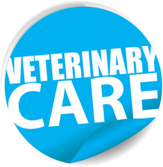 Veterinary care blue Label, Sign, stickers and symbol.