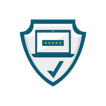 computer password emblem crest vector icon illustration
