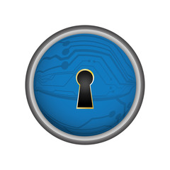 security abstract lock digital icon vector illustration