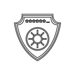 shield security password code vector icon illustration