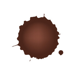 Set of chocolate drop circle or blots on white background