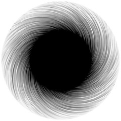 Geometryczny kanciasty kształt spirali. Wiruj, wiruj z teksturowanymi koncentrycznymi liniami. - 143119146