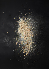 Sprinkled flour over background
