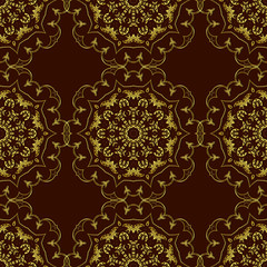 Vector illustration. Seamless pattern of mandalas.