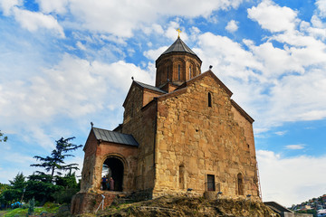 Fototapeta na wymiar Metekhi Church in Tbilisi, Georgia