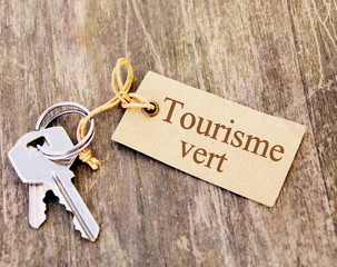 tourisme vert,sur étiquette,concept de vacances 