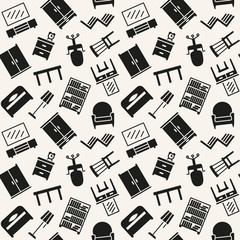 Obraz premium Furniture seamless pattern background illustration