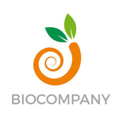 organic farming concept. vector sign abstract stylized snail © puckillustrations