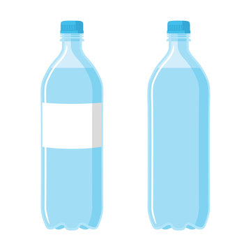 Plastic Blue Bottle. Set