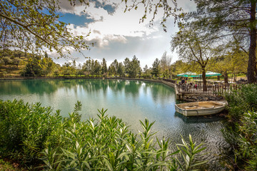 Fototapeta premium Lake of Zaros at spring, Crete, Greece.
