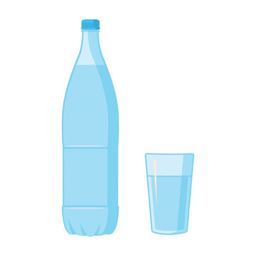 Plastic Bottle  and glass