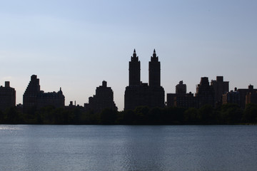 Fototapeta na wymiar Silhouette of Buildings from Central Park in New York