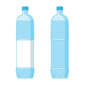 Plastic Blue Bottles. Set