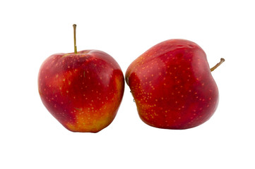 Two red apples. Apples isolated on white background.