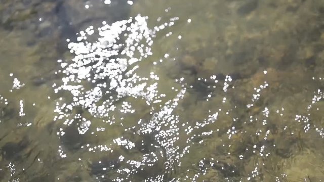 Glitzerndes Wasser mit Sch&auml;rfeverlauf