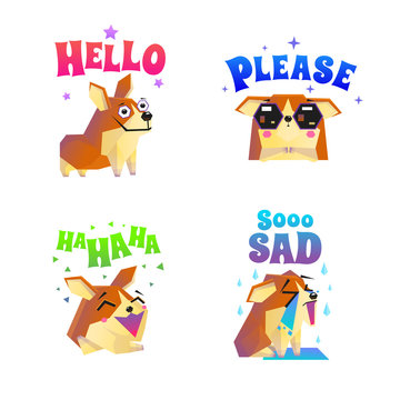 Corgi Stickers Emoticon Set