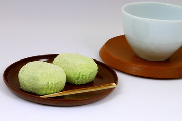 Japanese traditional Japanese sweet bush warbler rice cake-uguisumochi