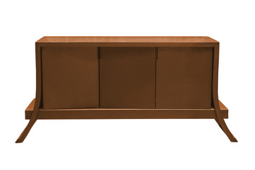 Wooden cabinet isolated.