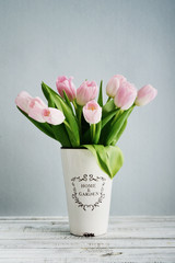 Bouquet of pink tulips