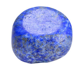 Lazurite - lapis lazuli stone isolated on white background
