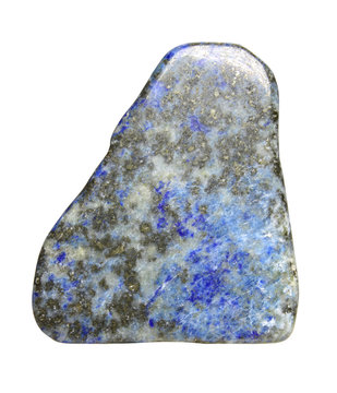 Lazurite - lapis lazuli stone isolated on white background
