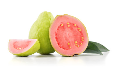 Guava fruit with leaves