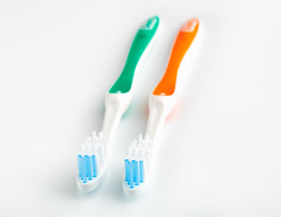 toothbrush isolated on white. Personal hygiene. A healthy mouth. Bathroom amenities. accessories
