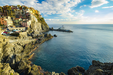 Sunset over Manarola, Cinque Terre, Italy
