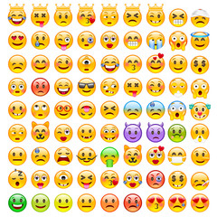 Abstract Funny Set of Emoticons. Set of Emoji