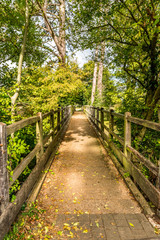 Old wooden bridge. Natural vintage background