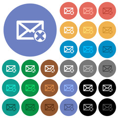 Delete mail round flat multi colored icons